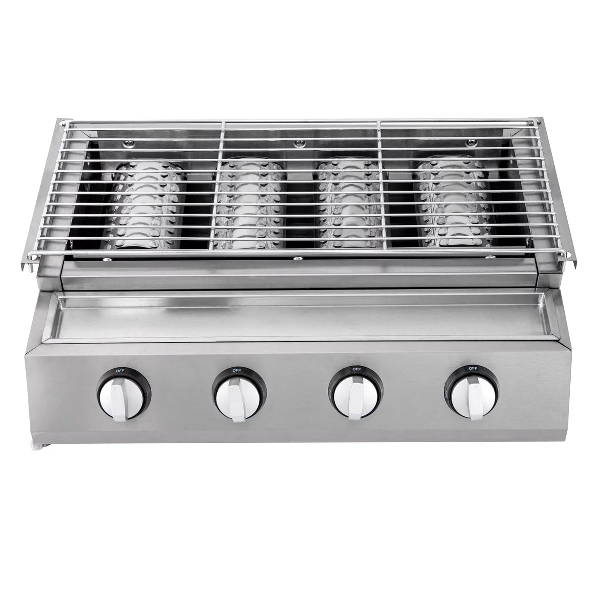 Countertop Barbeque Grill, LPG Gas 4-Burner Stainless Steel Grill for Outdoor Sliver