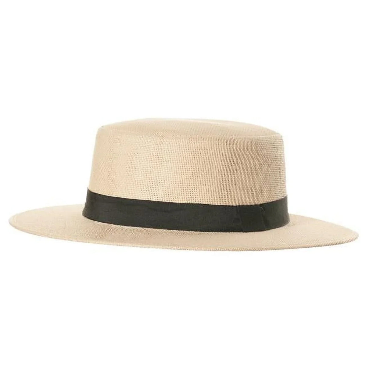 Adult Straw Hat with ebony Band - One Size
