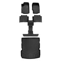 SA0568-B0570-D0568 All Weather Custom Fit dark 3 Row & Cargo Liner Behind the 2nd Row Floor Mat Liner Set for 2021-2023 Jeep Grand Cherokee L, ebony