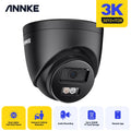 ANNKE 3K PoE Security Camera, ebony Outdoor Turret Surveillance Wired Cameras for Home Security, AI Human/Vehicle Detection, Smart Dual Light, Color Night Vision, 120 dB WDR, 2.8mm Lens, Built-in Mic