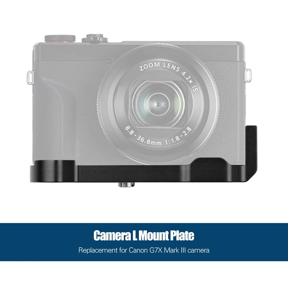 Suzicca Camera Quick Release L Mount Plate with Cold Shoe 1/4 3/8 Threaded Holes Wrenches Replacement for  G7X Mark III Camera Accessories