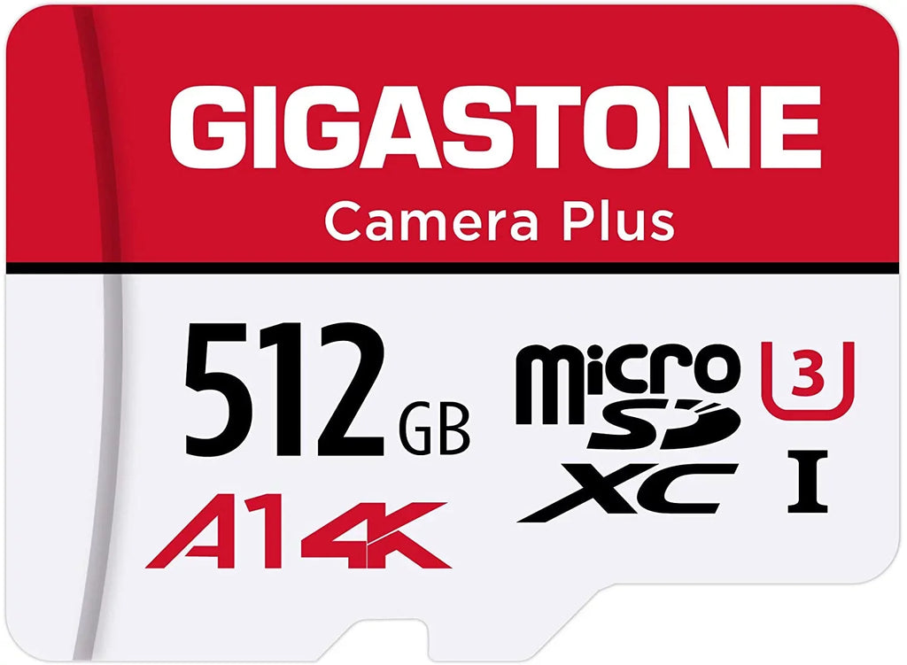 Gigastone 512GB Camera Plus Micro SD memory Card 100MB/s, Full HD Video, U1 Class 10 compatible with Nintendo Switch Dash Cams GoPro Camera    Drone