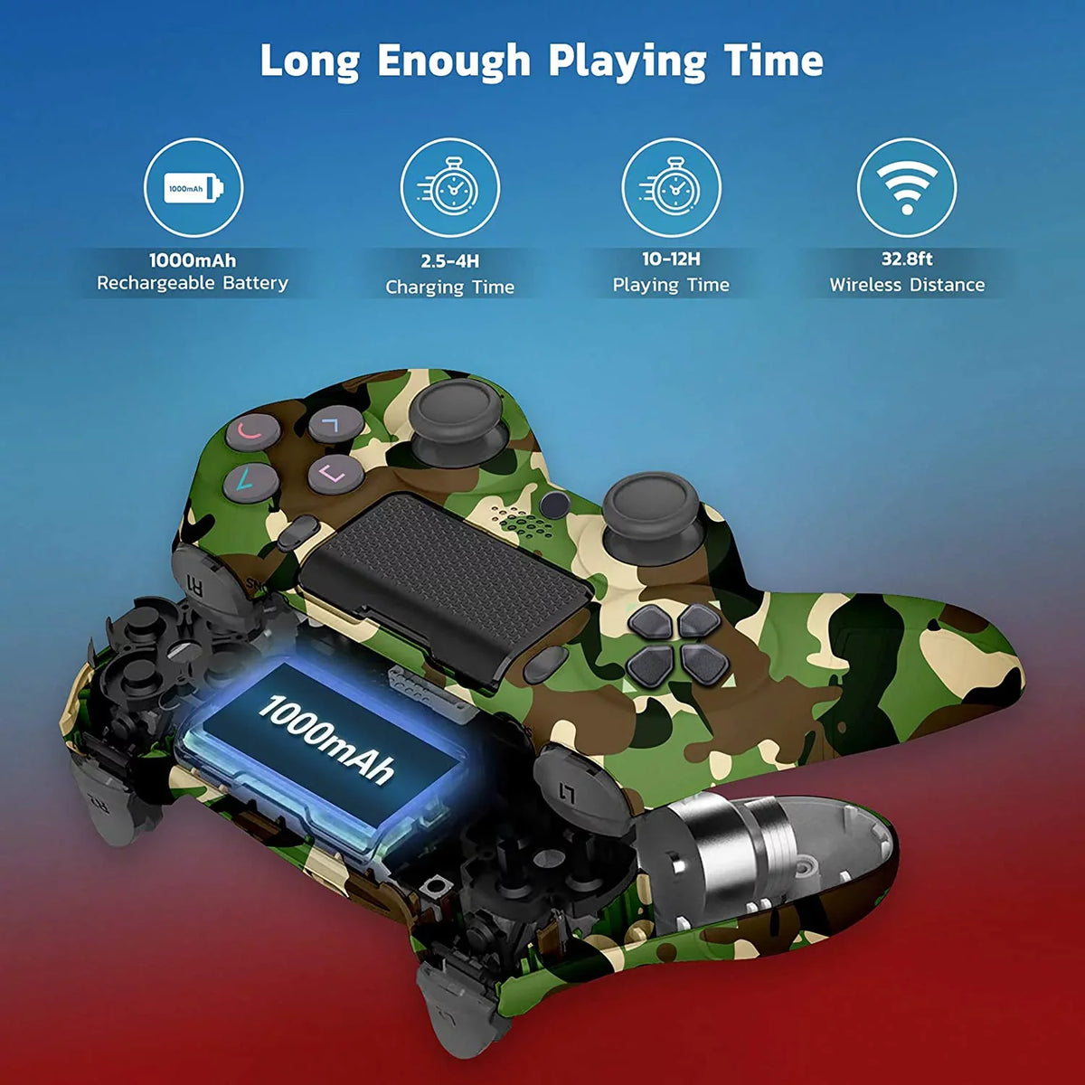 PRO Wireless GamePad Compatible with  Galaxy S10/S10e/S10+/S10 Plus/10 5G/Lite Controller Plus 1;000 Battery/Built-In Speaker/Gyro/Remote BlueTooth Slim (Green Camo)