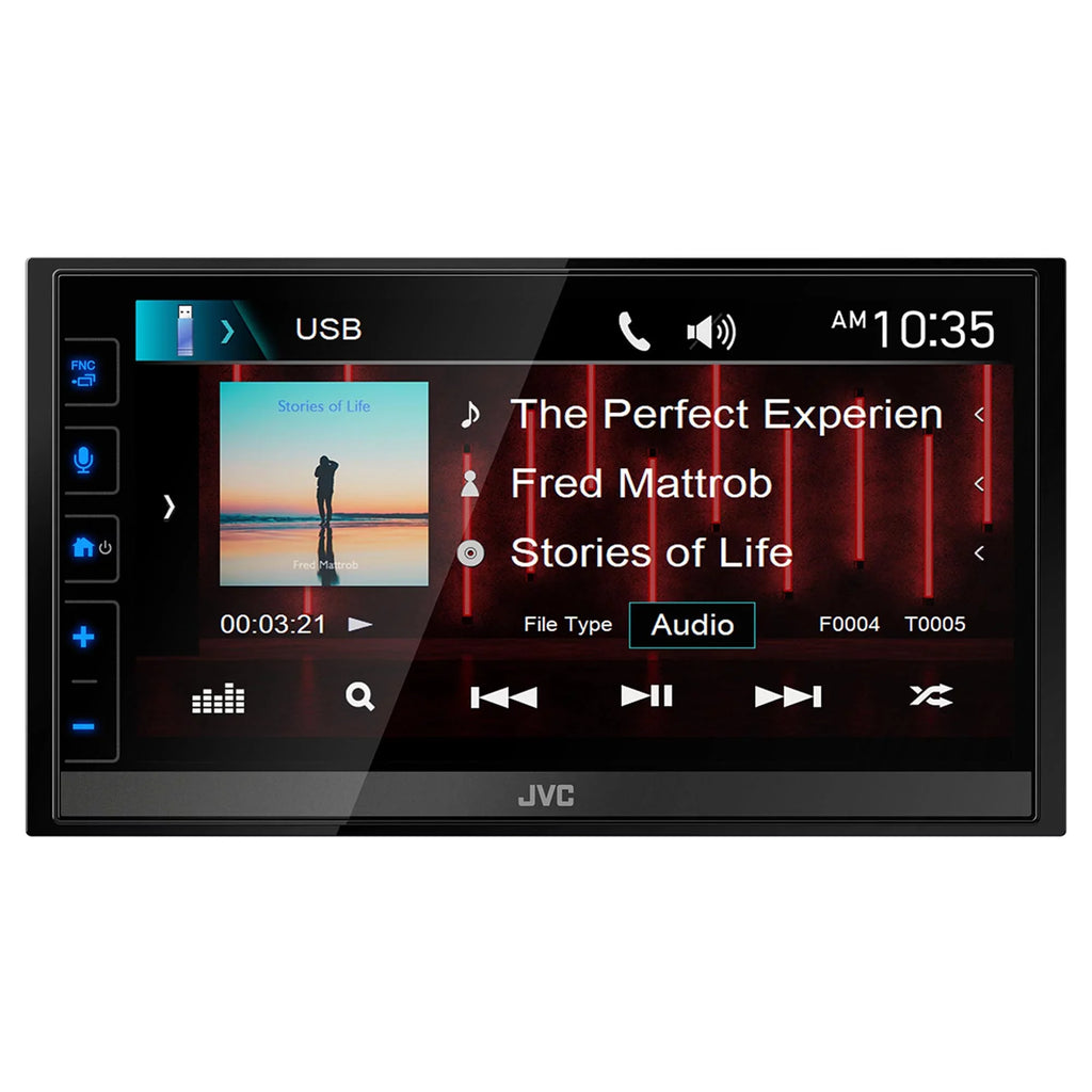 JVC KW-M780BT 6.8" Digital Media Receiver, Compatible With  CarPlay / Android Auto with SXV300v1 Sat Radio Tuner and Steering Wheel Interface