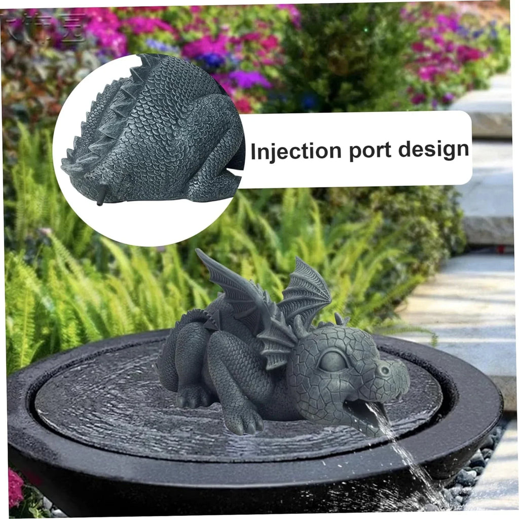 Dragon Fountain Resin water feature Spouting Dragon Garden Statue Weather Resistant Realistic Water Spray Dragon Statue for Yard Park Courtyard lake Pool