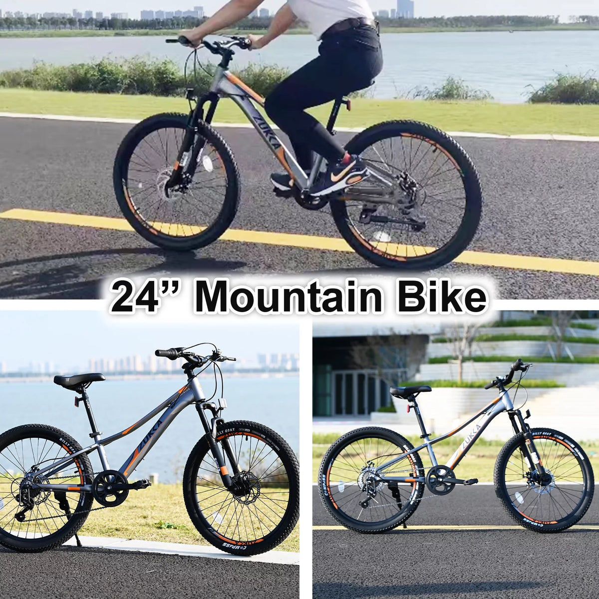 GUTALOR 24-1 inch Mountain Bike for Boys and Girls - 7-Speed, Ideal for Young Riders
