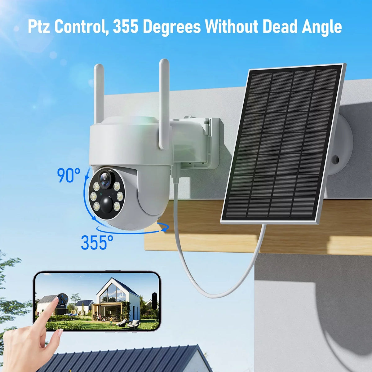 Toguard SC21 2K/4MP Solar Wireless WiFi Security Camera Outdoor PTZ Dome Camera
