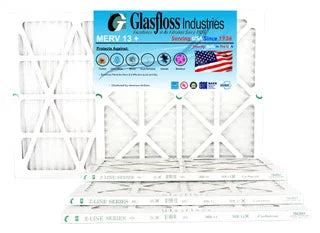 Glasfloss 12x30x1 - MERV 13 -Qty:6 - Furnace Air Filter - Made in USA (Actual Size: 11.5 x 29.5x7/8 1 inch)