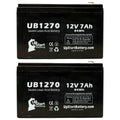 2x Pack - Compatible APC SMART-UPS 2000 SURT2000RMXLI Battery - Replacement UB1270 Universal Sealed Lead Acid Battery (12V, 7Ah, 7000mAh, F1 Terminal, AGM, SLA) - Includes 4 F1 to F2 Terminal Adapters