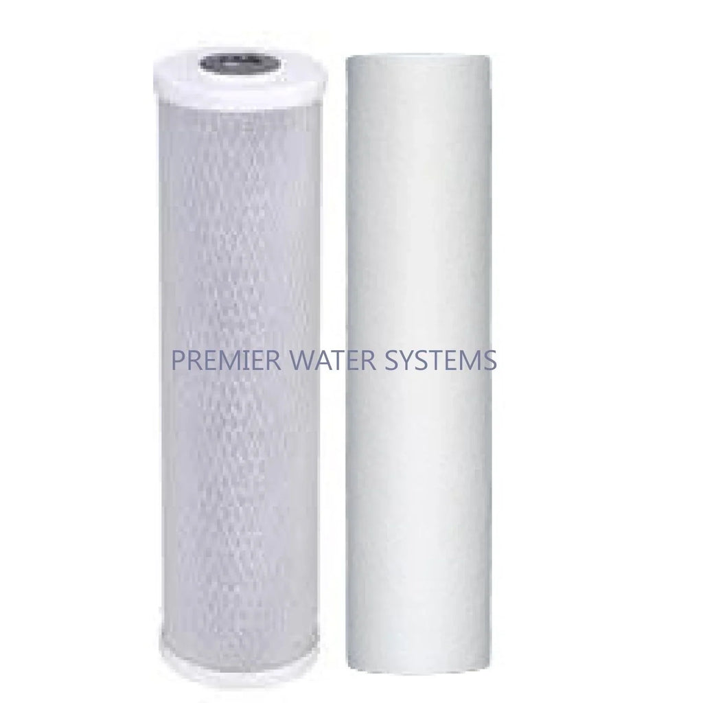 4 Pack Big Blue Water Filters: SEDIMENT + CARBON BLOCK 4.5" x 20"