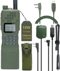 ABBREE&BaofengAR-152 10W Long Range Rechargeable Two Way Radio with AR-152 Shoulder mic,18.8 inch Tactical Foldable Antenna,USB Charger Cable,AR-152 Bag and Programming Cable Walkie Talkie Full Kit