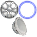 Wet Sounds Revo 12" Subwoofer, Grill, & RGB LED Ring - White Subwoofer & Silver XS Grill - 2 Ohm