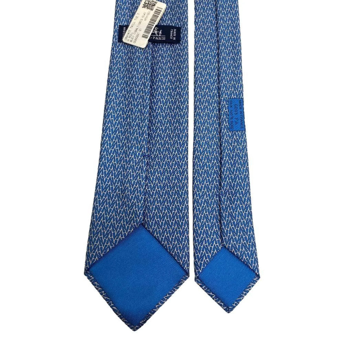 Pre-Owned HERMES H-roll necktie, blue, men's Z0006122 (Like New)