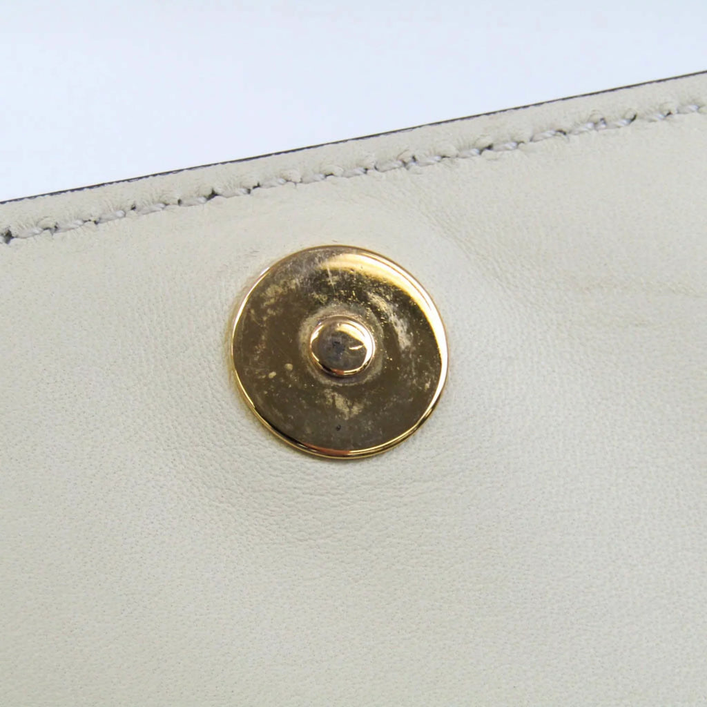 Pre-Owned Valentino Garavani Women,Men Leather Shoulder Bag Light Beige (Good)