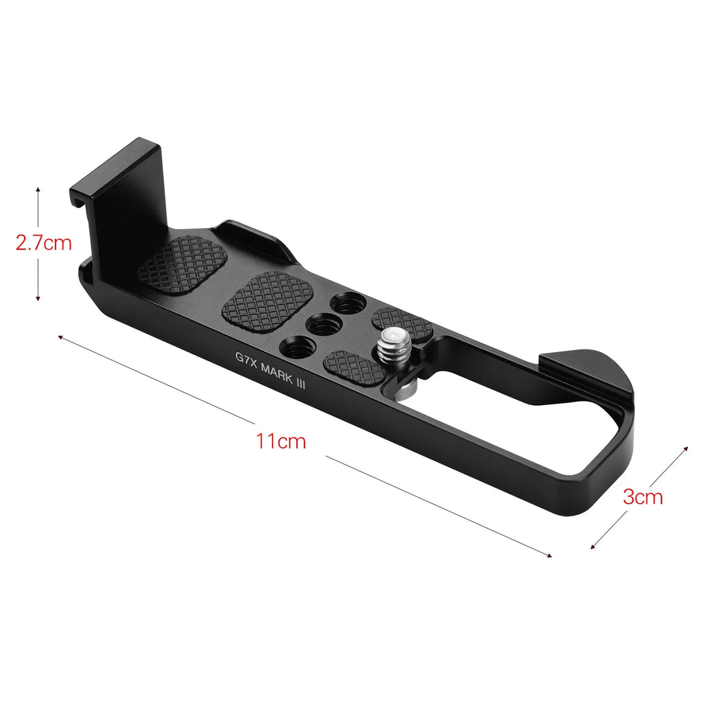 Suzicca Camera Quick Release L Mount Plate with Cold Shoe 1/4 3/8 Threaded Holes Wrenches Replacement for  G7X Mark III Camera Accessories