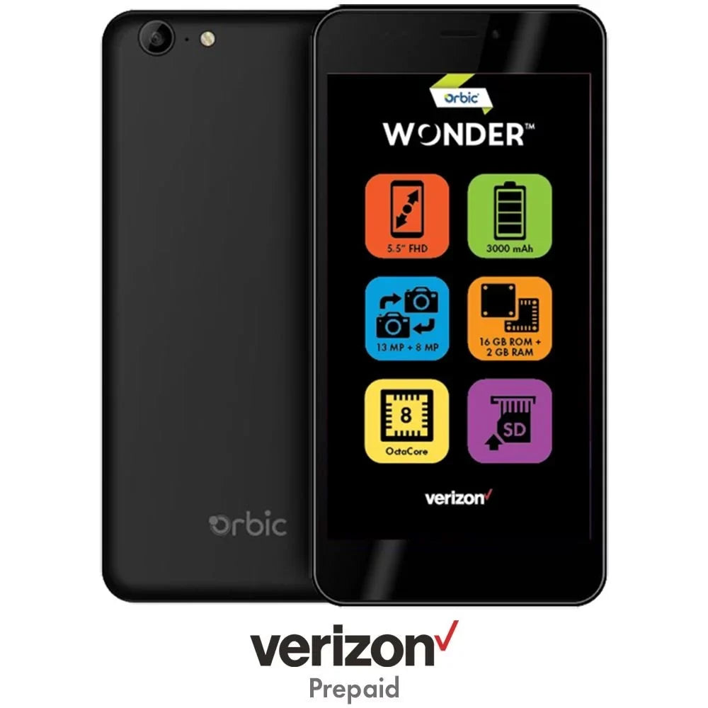 Verizon Orbic Wonder 16GB Prepaid Smartphone, ebony