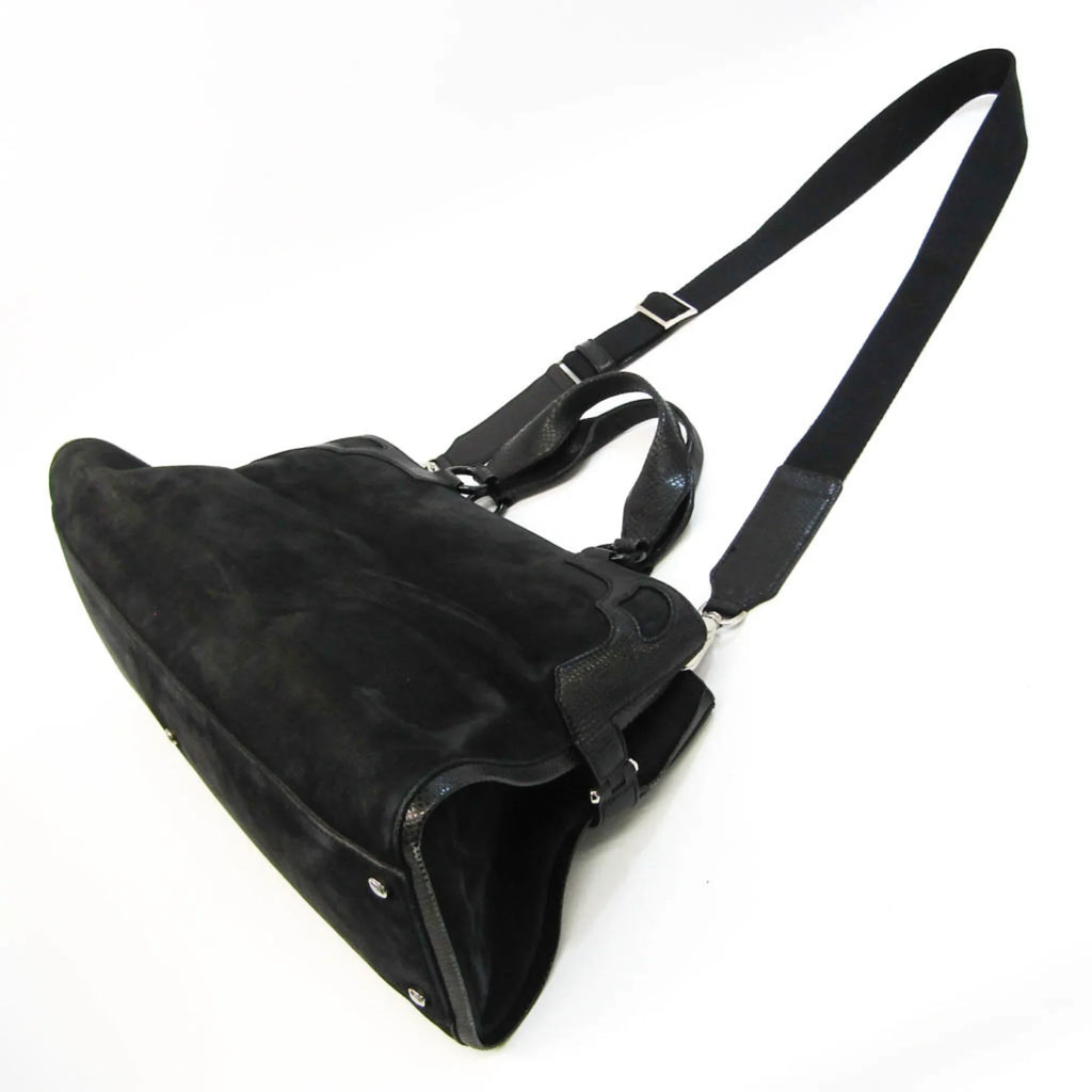 Pre-Owned Cartier Marcello Water Snake L1000928 Women's Suede,Leather Handbag,Shoulder Bag dark (Good)