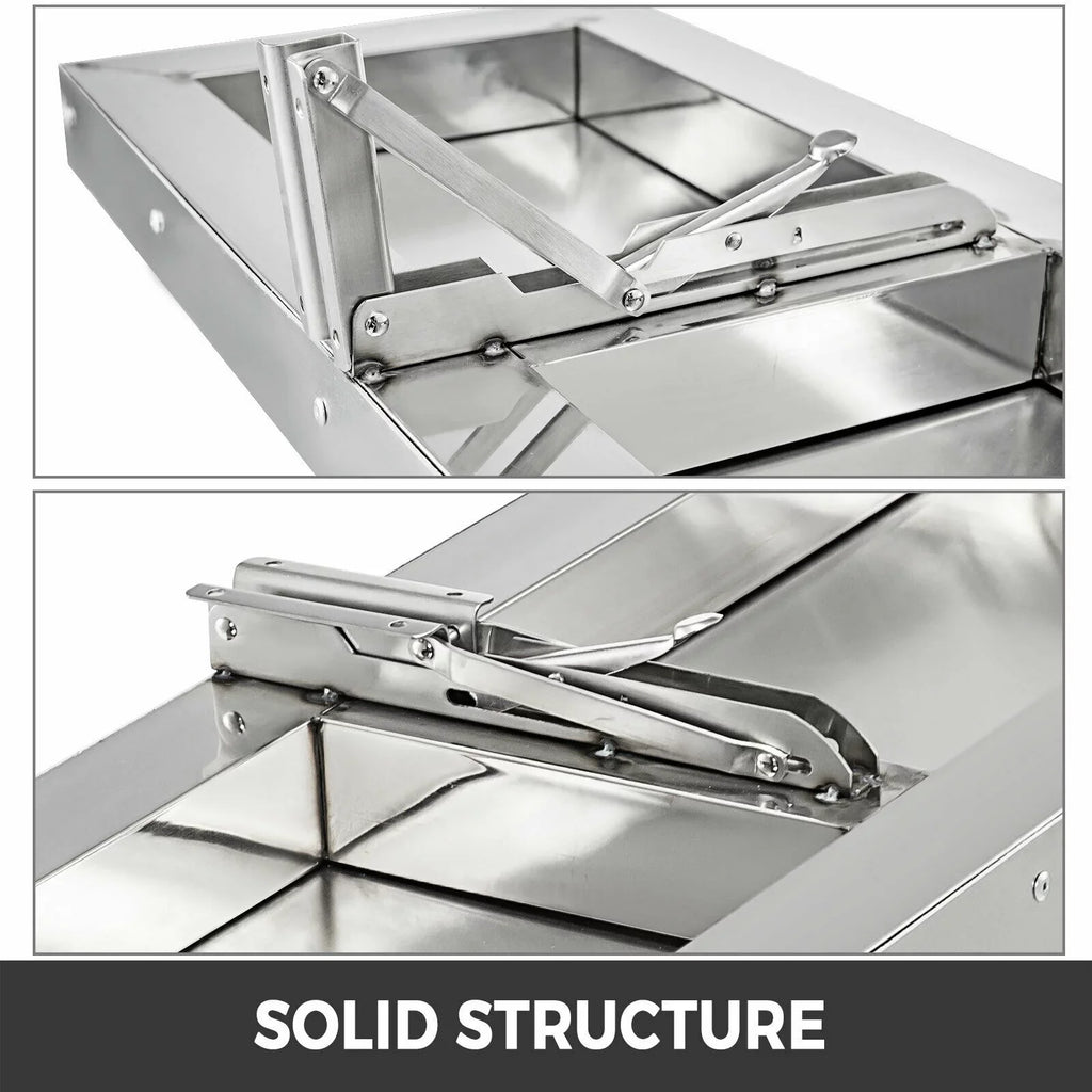 VEVOR Concession Shelf 48L x 12W 25mm Stainless Steel Drop Down Folding Serving Food Shelf Stand Serving for Concession Trailer Serving Window