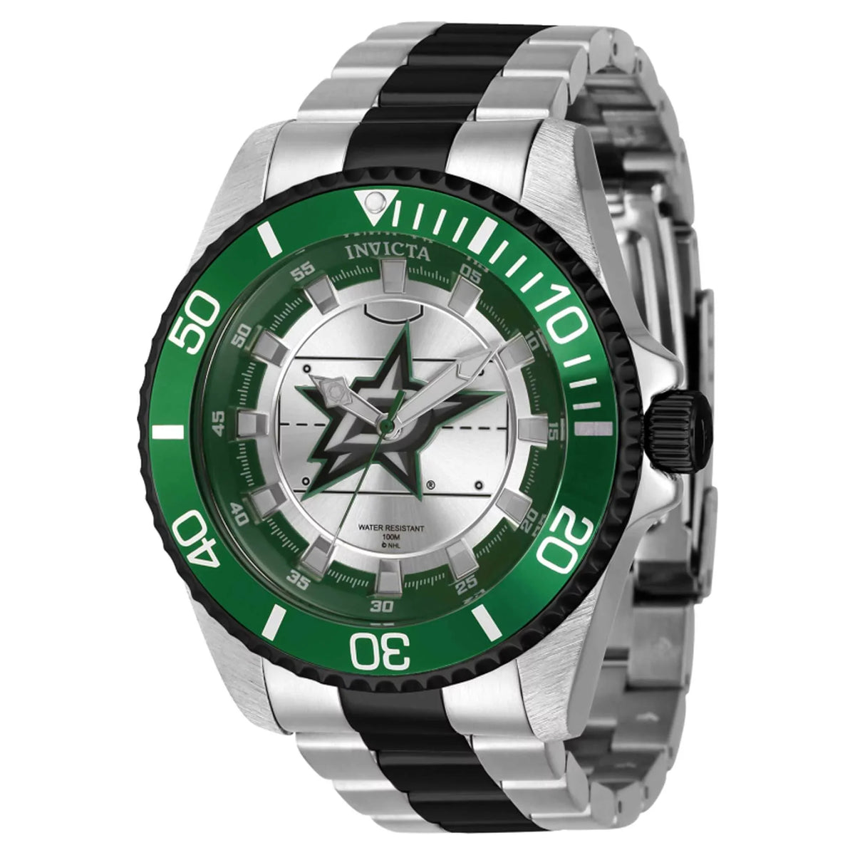 Invicta 42249 Men's NHL Dallas Stars Green and ebony Bezel Watch