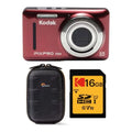 Kodak PIXPRO Friendly Zoom FZ53 Digital Camera (Red) with Case and Memory Card