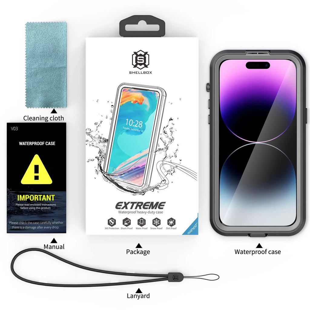 for iPhone 14 Pro Max 6.7" Case Waterproof, Built-in 6H Screen Protector [Real 360][IP68 Underwater][14FT Military Dropproof][Dustproof][Compatible with MagSafe] for iPhone 14 Pro Max - dark