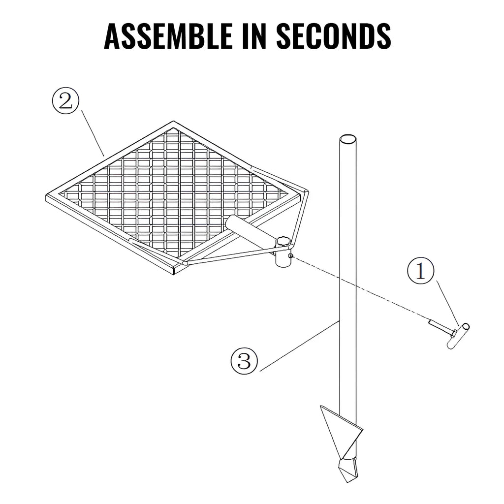BENTISM Swivel Campfire Grill 16" x 16" Heavy Duty Steel Open Fire Cooking Grate Adjustable