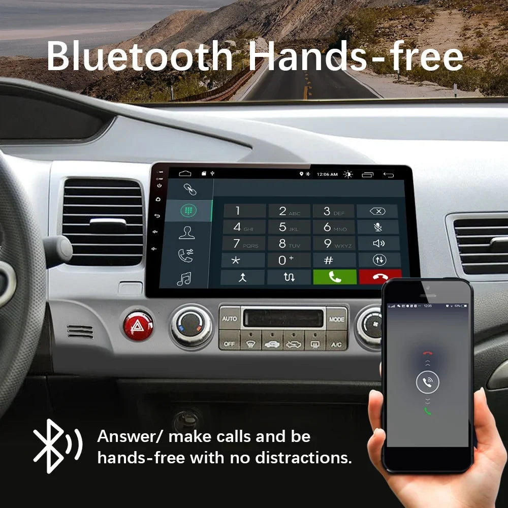 Awesafe 10 1 inch Car Stereo Radio for Honda Civic 2006-2011, Android 12 with  Carplay,Android Auto Steering Wheel Control