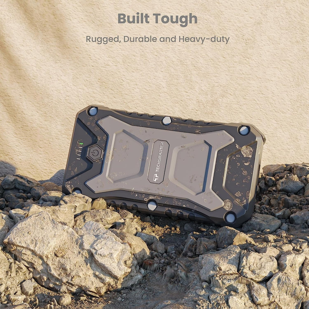 Power Bank Compatible with iPhone 15, 14, 13, iPad, MacBook,  S23, S22, S21, Androids, , Pixel. TECHSMARTER 30000mAh 65W USB-C PD Rugged and Waterproof, 15W Wireless Charging Portable Charger