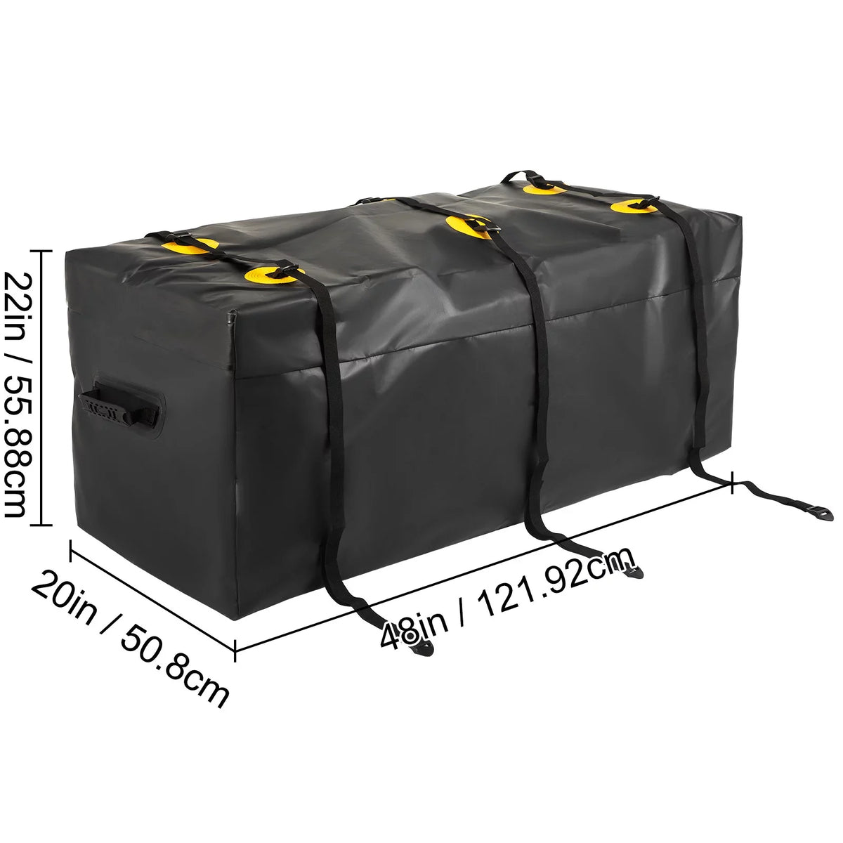 BENTISM Hitch Cargo Carrier Bag, Waterproof 840D polyvinyl chloride, 48"x20"x22" (12 Cubic Feet), Heavy Duty Cargo Bag for Hitch Carrier with Reinforced Straps, Fits Car Truck SUV Vans Hitch Basket