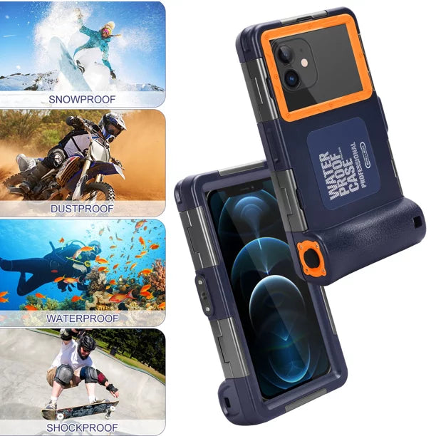 UrbanX Professional [15m/50ft] Swimming Diving Surfing Snorkeling Photo Video Waterproof Protective Case Underwater Housing for Oppo Reno4 SE And all Phones Up to 6.9 25mm LCD with Lanyard