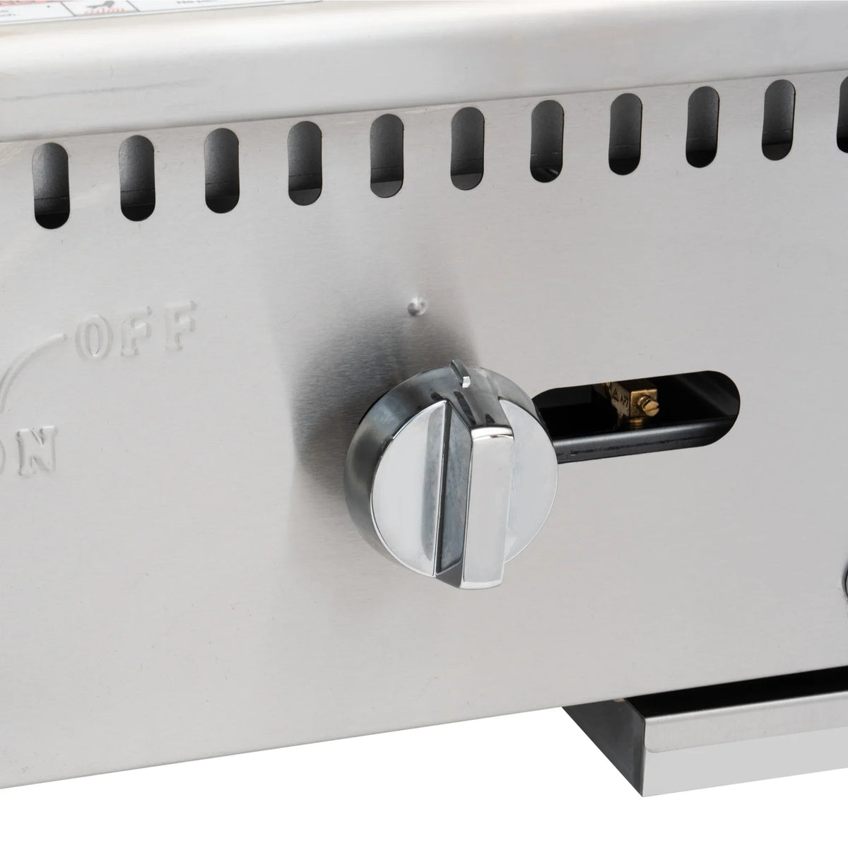 Natural Gas 1-Burner Griddle with 30,000 BTU in Stainless-Steel (KM-GG1-18M). 18 in