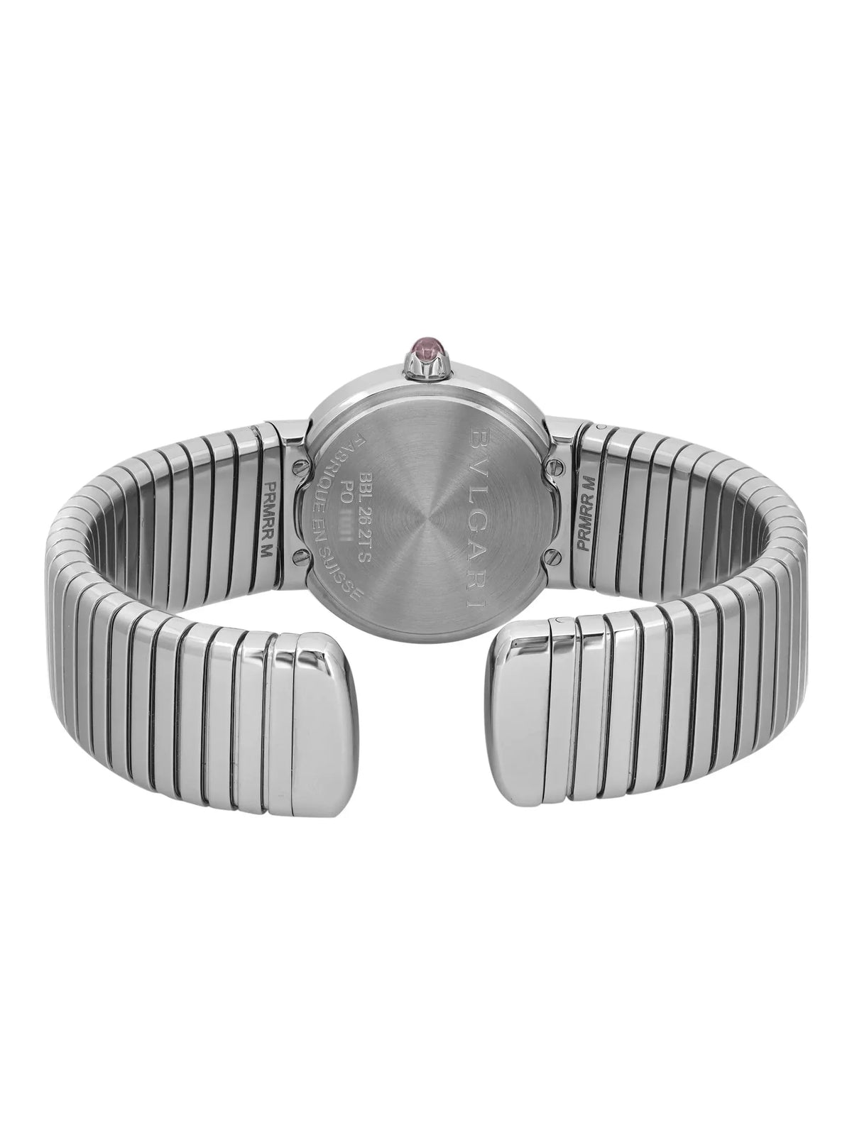New Bvlgari Bulgari 26mm Steel Diamond charcoal Dial Ladies Quartz Watch 102145