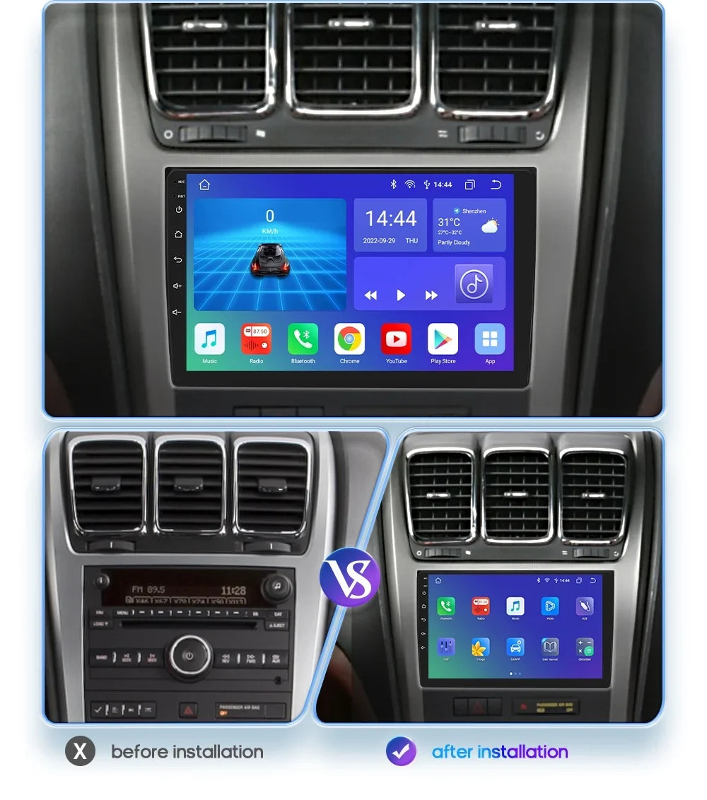 Hizpo 10.1 25mm Car Radio Stereo For GMC Sierra Savana Chevrolet Silverado Buick Android 12 GPS Navigation With Bluetooth 5.0 FM AM Radio DSP Carplay 4GB 32GB