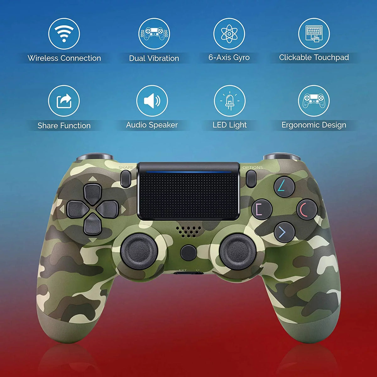 PRO Wireless GamePad Compatible with  Galaxy S10/S10e/S10+/S10 Plus/10 5G/Lite Controller Plus 1;000 Battery/Built-In Speaker/Gyro/Remote BlueTooth Slim (Green Camo)