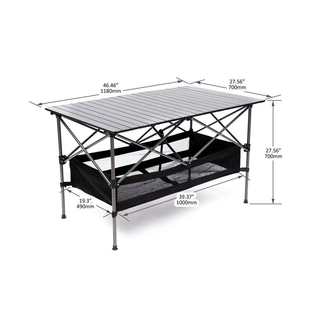 Set of 5, Folding Outdoor Table and Chair Set for Indoor, Outdoor Camping, Picnics, Beach,Backyard, BBQ, Party, Patio, ebony/Gray