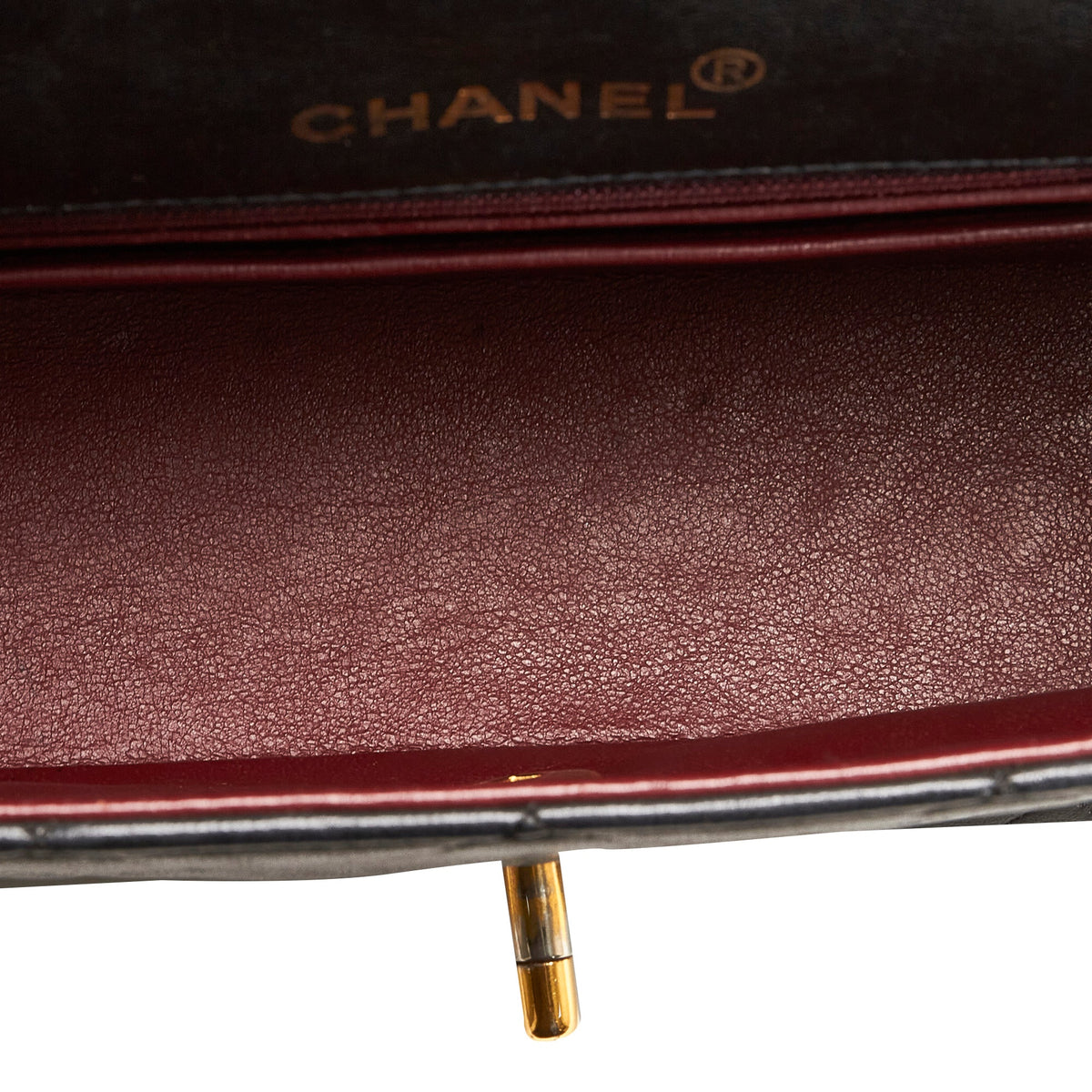 Pre-Owned Authenticated Chanel Small Lambskin Diana Flap Leather dark Crossbody Bag Unisex (Good)