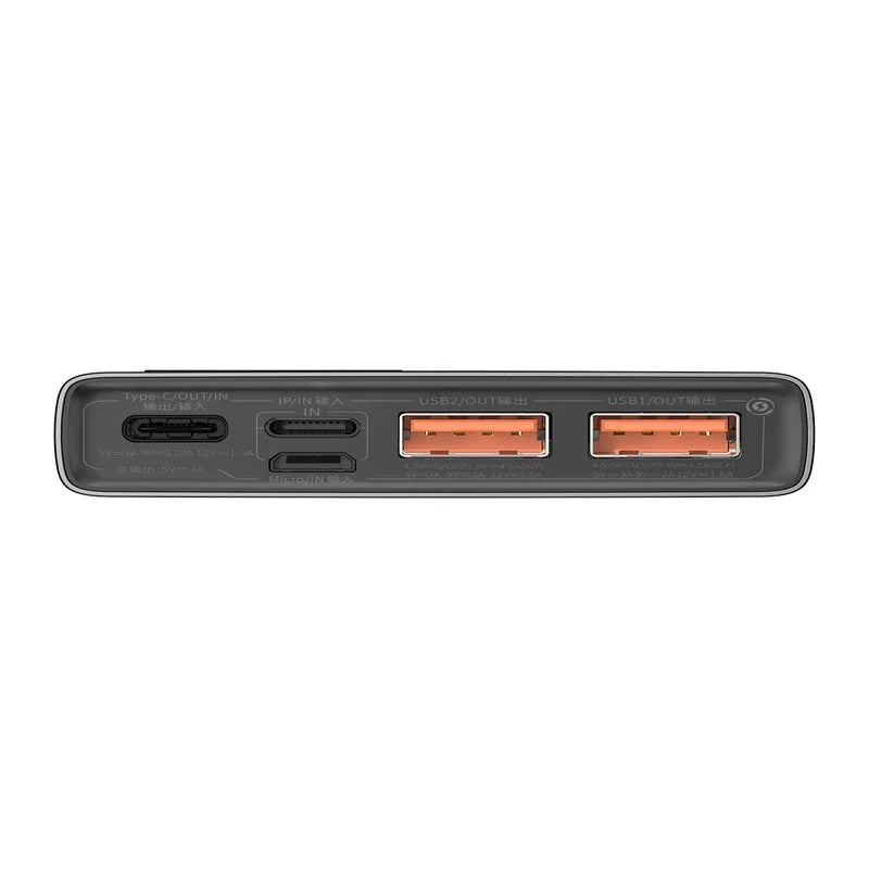 Baseus Portable Charger 10000mAh Power Bank 22.5W Fast Charging Battery Pack with Dual USB Ports, charcoal