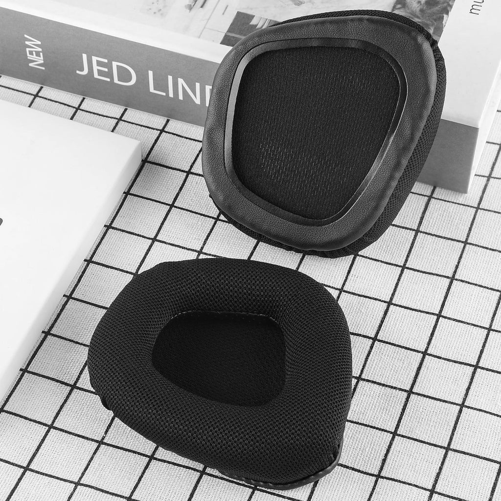 Geekria Comfort Mesh Fabric Replacement Ear Pads for Corsair VOID PRO, Void, Void Pro RGB, Void Pro RGB SE, Void Elite, Void Elite RGB Headphones Ear Cushions, Ear Cups Cover Repair Parts (dark)