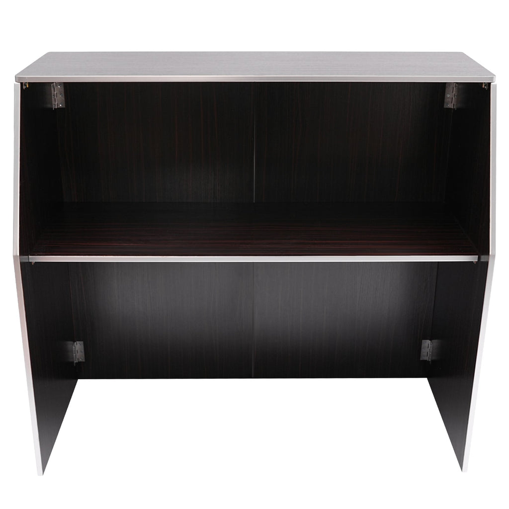 TOOL1SHOoo Portable Foldable Event bar Cabinet 19.5x47.75x42.75in charcoal Brown with Aluminum Edging