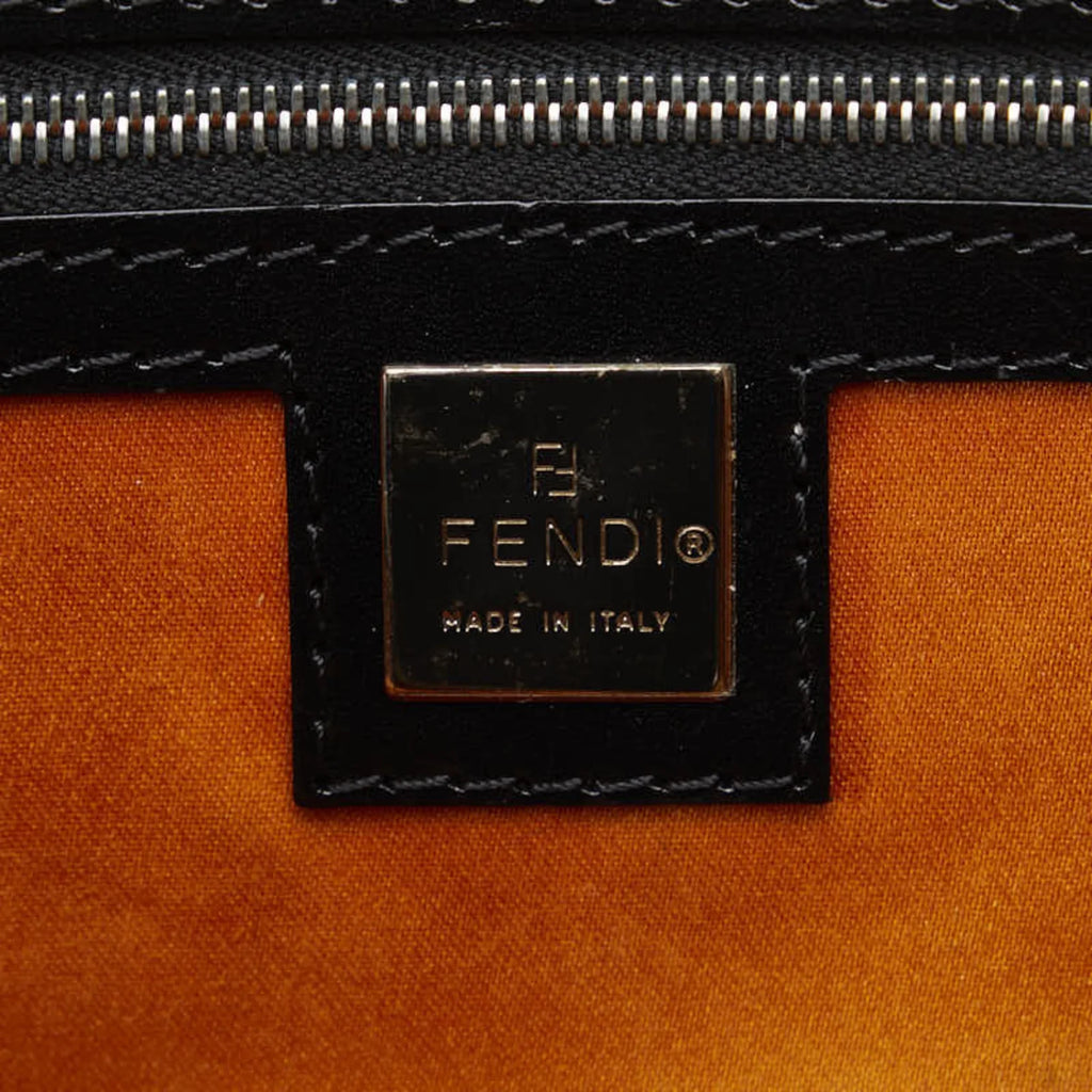 Pre-Owned FENDI Handbag Shoulder Bag charcoal Pony Leather Women's (Good)
