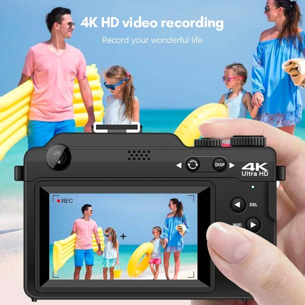 Spirastell Digital Camera,Battery Camera Mount 48MP Dual Lenses Portable Camera 4K Auto Mount 1/4in 48MP 4K Video Camera Dual Lenses 18X  Dete Lanya QISUO camera 3.0-1 inch Festival