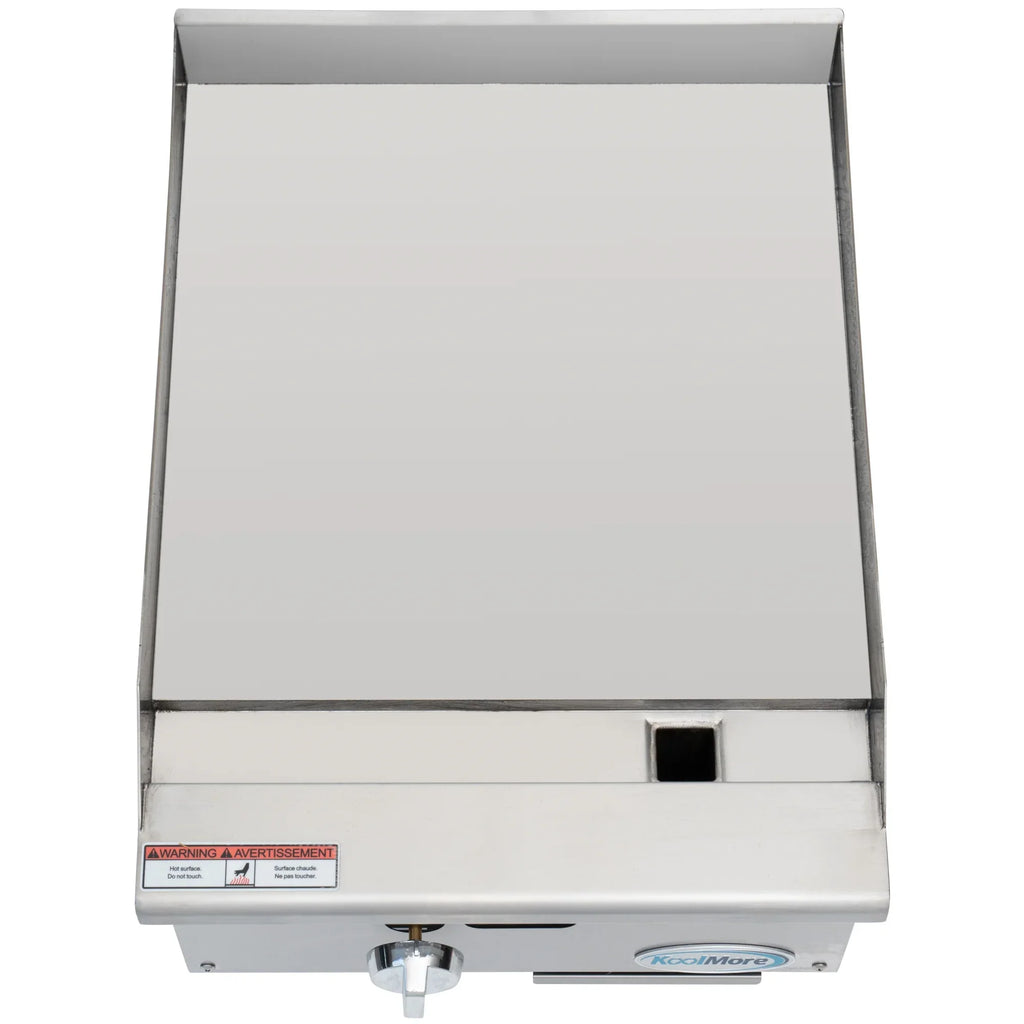 Natural Gas 1-Burner Griddle with 30,000 BTU in Stainless-Steel (KM-GG1-18M). 18 in