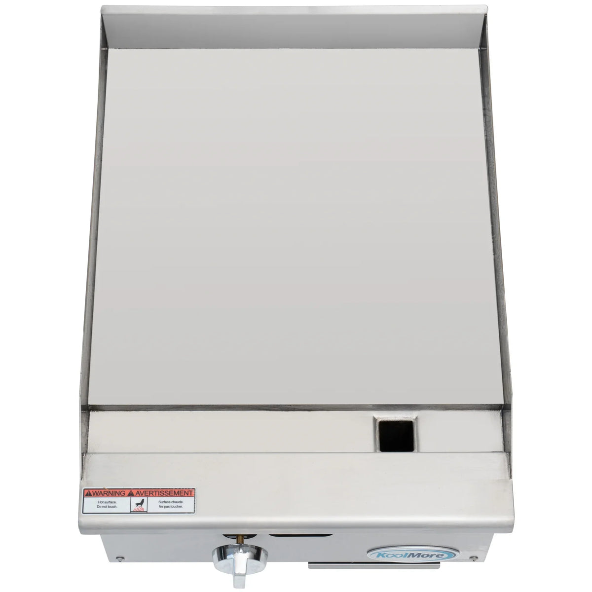 Natural Gas 1-Burner Griddle with 30,000 BTU in Stainless-Steel (KM-GG1-18M). 18 in