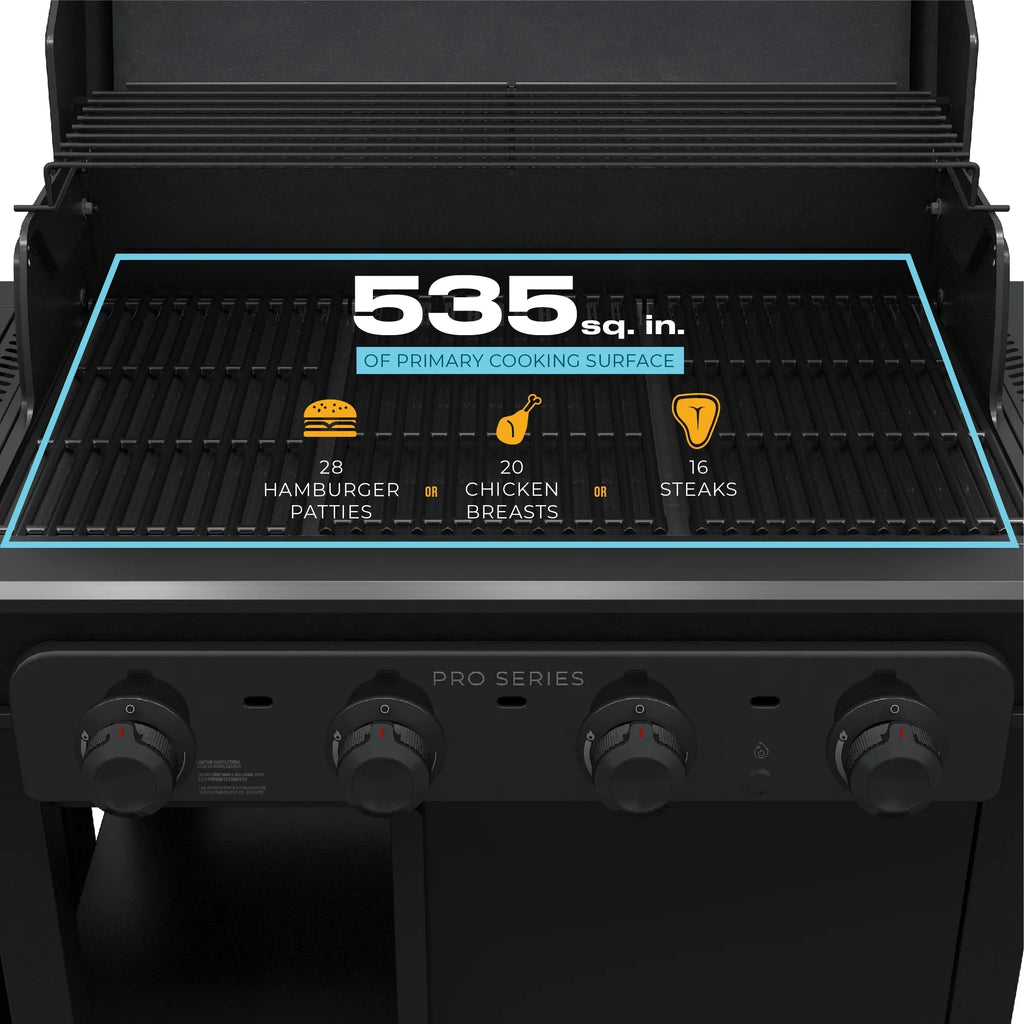 Char-Broil Pro Series™ 4-Burner Gas Grill and Griddle with Side Burner