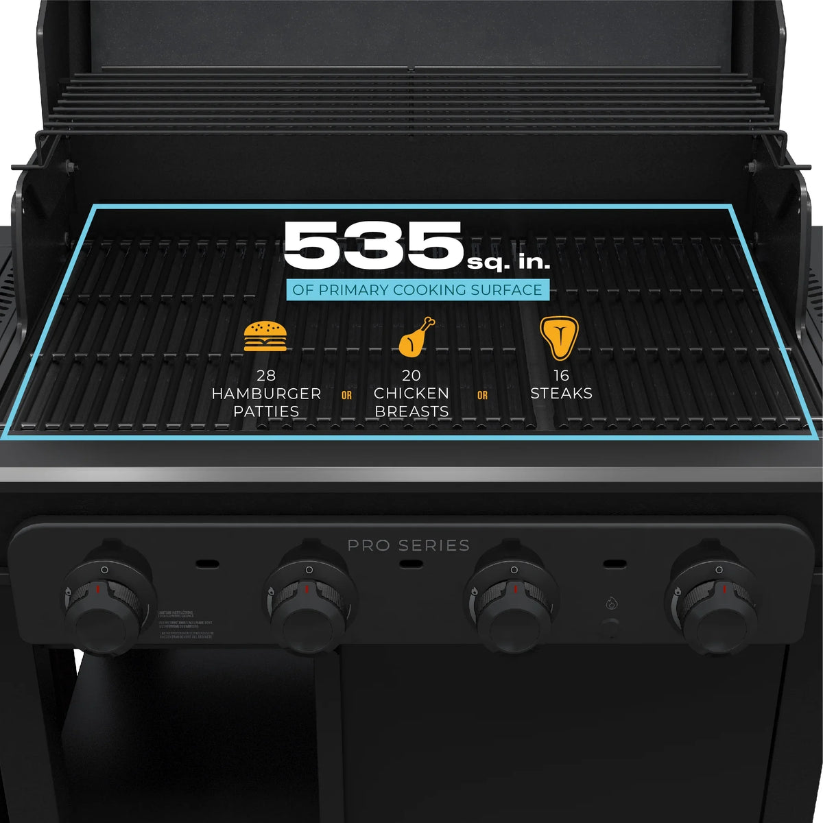 Char-Broil Pro Series™ 4-Burner Gas Grill and Griddle with Side Burner