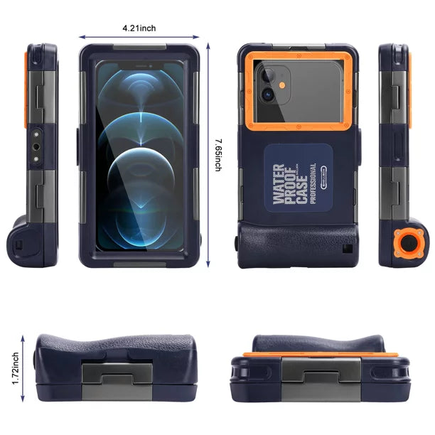 UrbanX Professional [15m/50ft] Swimming Diving Surfing Snorkeling Photo Video Waterproof Protective Case Underwater Housing for  Mi 8 SE And all Phones Up to 6.9 25mm LCD with Lanyard