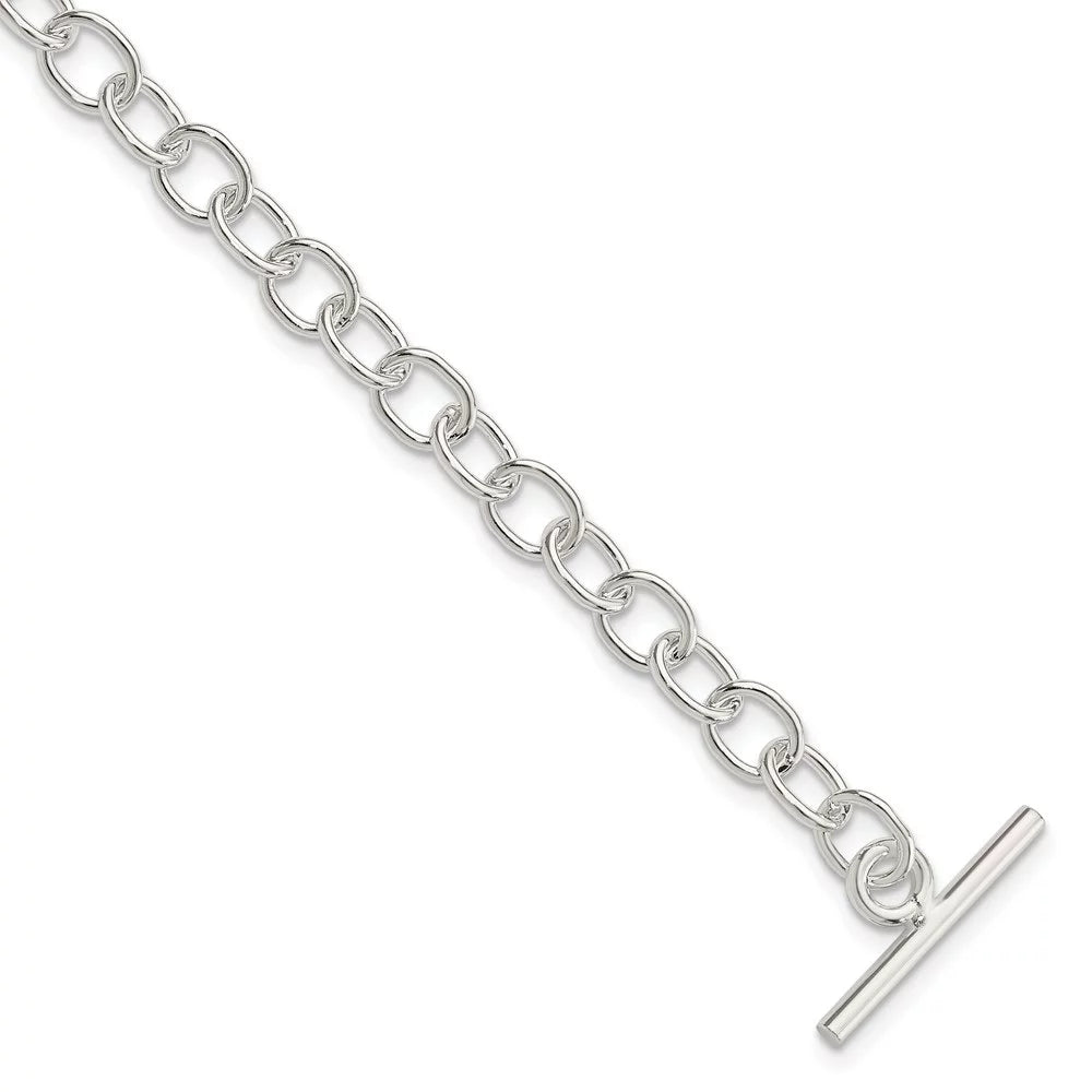 Auriga 925 Sterling Silver Fancy Link Toggle Bracelet 7.5 25mm for Women