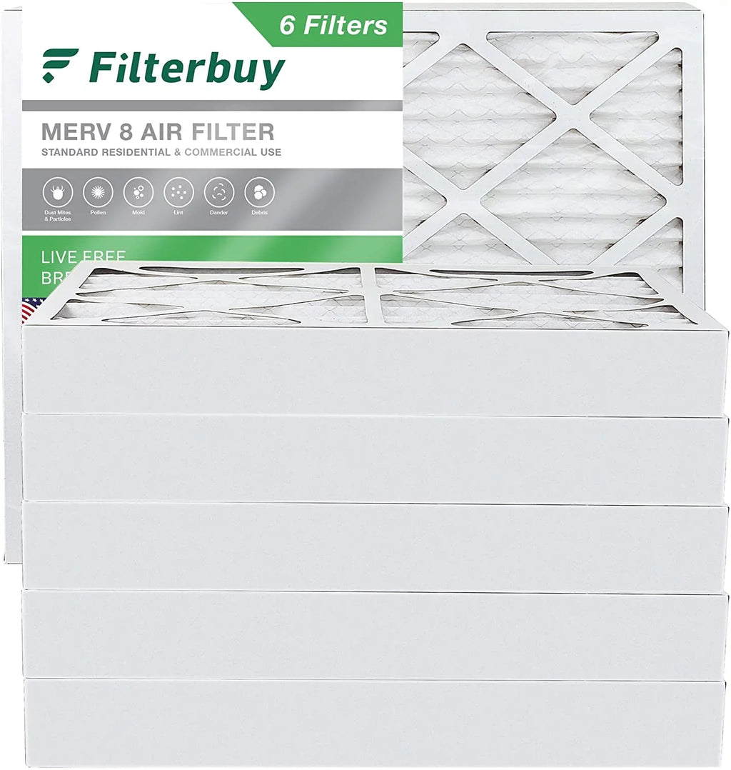 Filterbuy 18x24x4 MERV 8 Pleated HVAC AC Furnace Air Filters (6-Pack)
