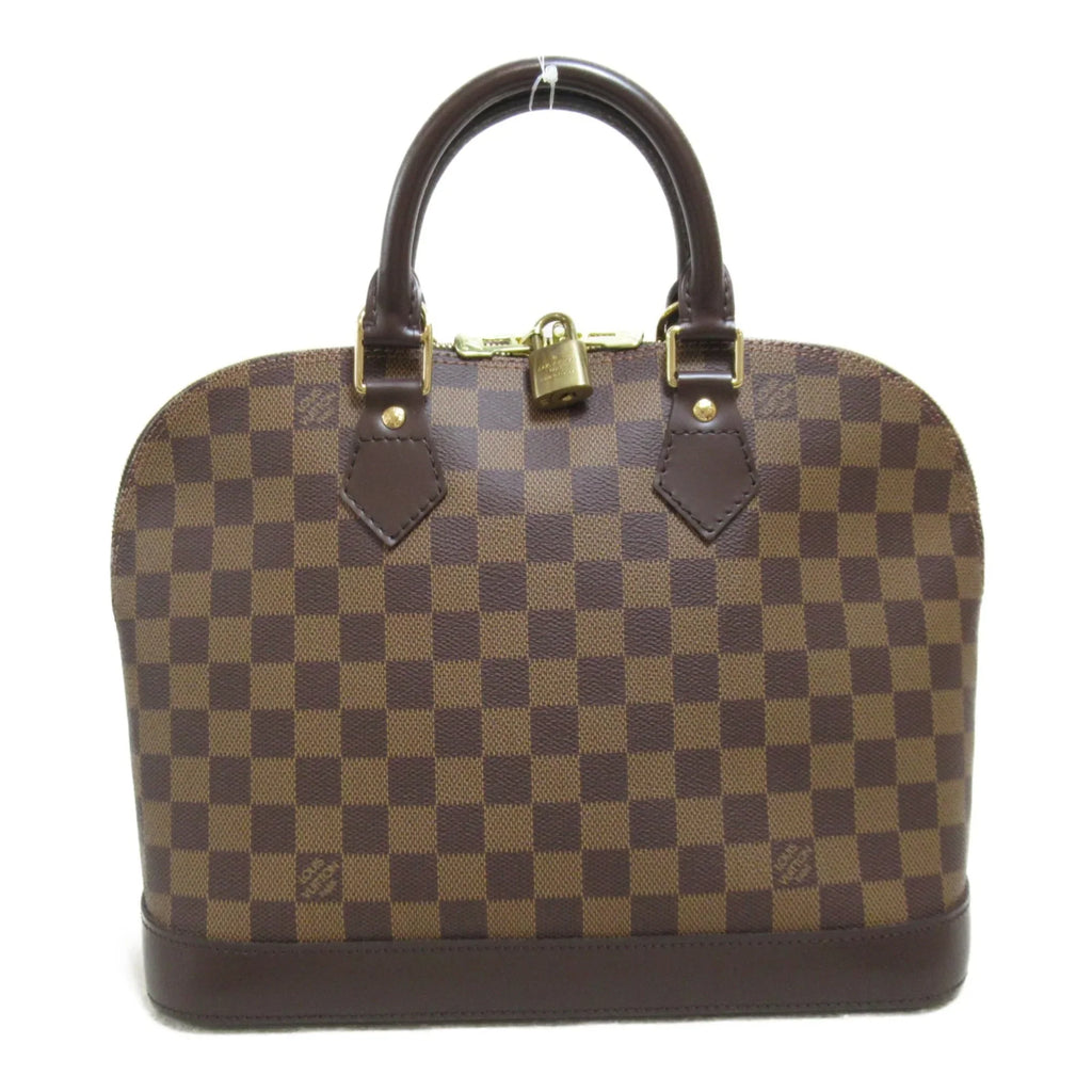Pre-Owned LOUIS VUITTON Alma handbag Brown Ebene Damier plastic coated canvas N51131 (Good)