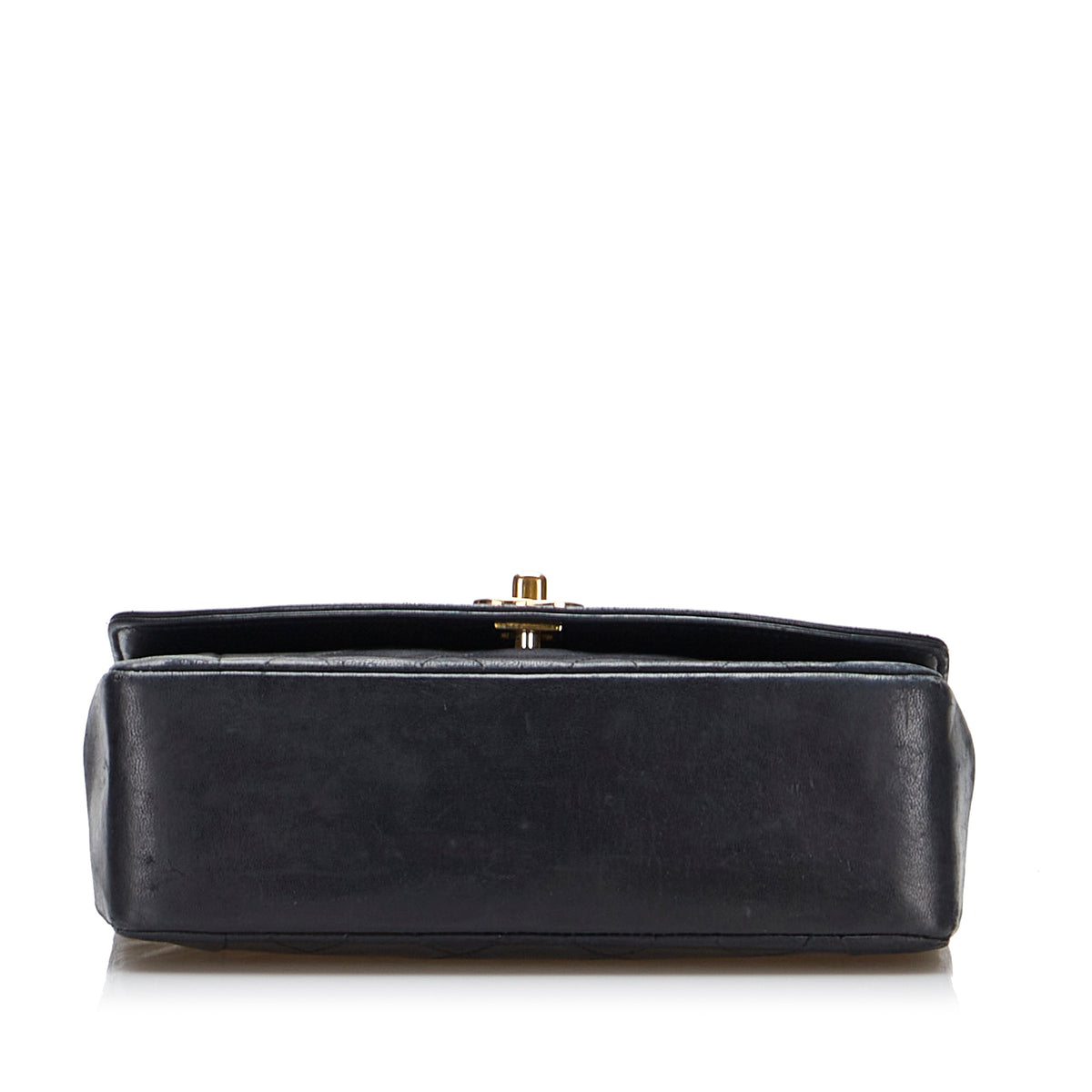 Pre-Owned Authenticated Chanel Small Lambskin Diana Flap Leather dark Crossbody Bag Unisex (Good)